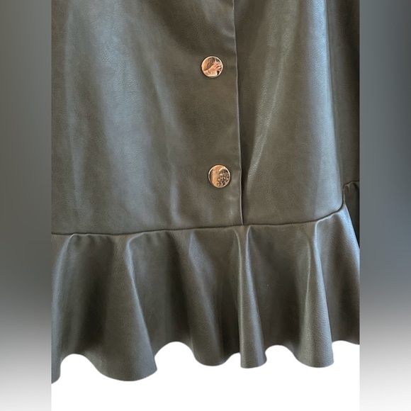 ZARA FAUX LEATHER DRES IN OLIVE GREEN - Picture 8 of 8